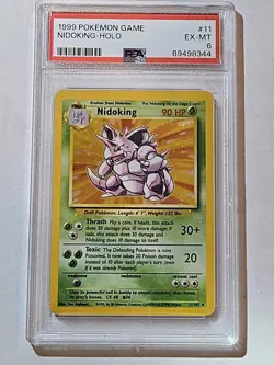 1999 Pokemon Base Set Unlimited HOLO 11/102 Nidoking PSA 6 EX-MT Graded Card Vtg - Image 1