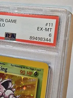 1999 Pokemon Base Set Unlimited HOLO 11/102 Nidoking PSA 6 EX-MT Graded Card Vtg - Image 2