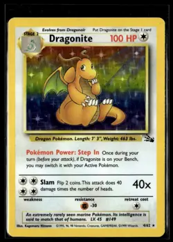 1999 Pokemon Fossil Holo Rare Dragonite 4/62 (CF) - Image 1