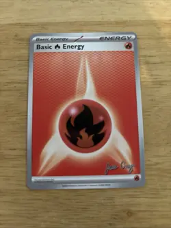 2025 Pokemon World Championships Fire Energy Promo Jose Cruz Stamped - Image 1