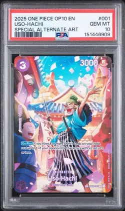 2025 One Piece OP10 EN Special Alternate Art #001 Uso-Hachi PSA 10 GEM MINT - Image 1