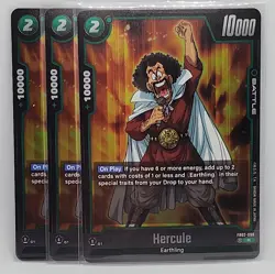 DBZ - Hercule Blazing Aura FB02-098 R FOIL - NM - FRESH CARD x3 - Image 1