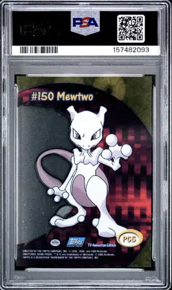 PSA 8 MEWTWO #PC5 2000 TOPPS POKEMON TV ANIMATION CLEAR CARDS - Image 2