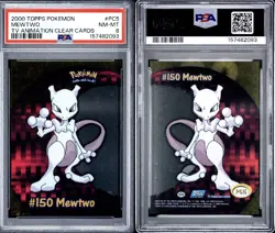 PSA 8 MEWTWO #PC5 2000 TOPPS POKEMON TV ANIMATION CLEAR CARDS - Image 3