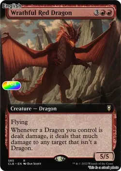 Wrathful Red Dragon (Extended Art) EN [CLB - 585] - NM [Foil] TCG MTG - Image 1