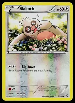 Pokemon Card Furious Fists Slakoth 81/111 Reverse Holo Common - Image 1