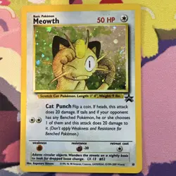 Meowth Holo Pokemon WOTC 2000 Black Star Promo #10 LP Gameboy Promo - Image 1