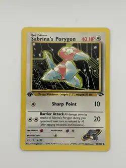 1st Edition Sabrina's Porygon 98/132 Gym Challenge - Vintage Pokemon NM - Image 1