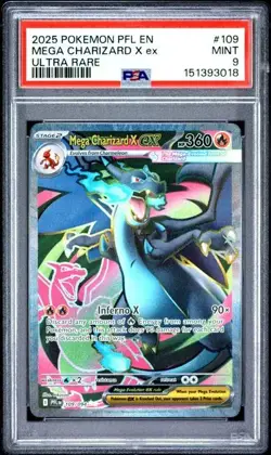 Pokemon Mega Charizard X ex 109/094 PSA 9 Phantasmal Flames - Image 1