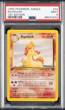 1999 POKEMON JUNGLE 1ST EDITION #44 RAPIDASH PSA 9 - Image 1