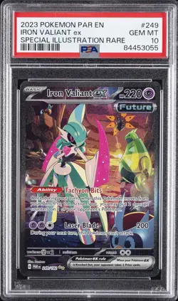 2023 POKEMON PAR EN-PARADOX RIFT #249 IRON VALIANT EX PSA 10 - Image 1