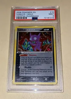 2006 POKEMON EX CRYSTAL GUARDIANS 10/100 SABLEYE HOLO PSA 9 - Image 1