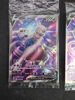 3x Pokemon TCG SWSH229 Mewtwo v Black Star Promo Card Bundle Sealed - Image 2