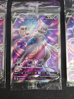 3x Pokemon TCG SWSH229 Mewtwo v Black Star Promo Card Bundle Sealed - Image 3