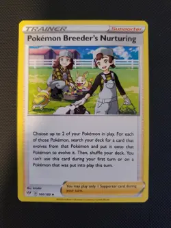 Pokemon Breeder's Nurturing 166/189 Darkness Ablaze Pokemon NM - Image 1
