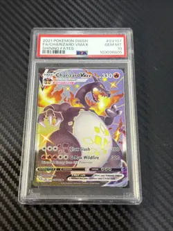 FA/CHARIZARD VMAX SHINING FATES POKEMON SWSH SHINING FATES 2021 SV107 PSA 10 - Image 1
