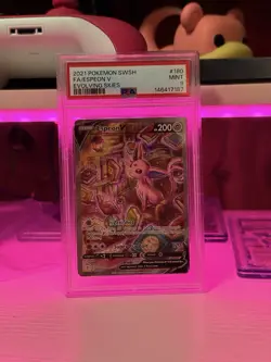 Pokemon Espeon V 180/203 Evolving Skies SWSH07 Full Art Holo PSA 9 ENG - Image 2