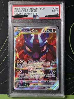 Lucario VSTAR SWSH291 Pokemon 2023 Crown Zenith ETB Promo Mint PSA 9 - Image 1