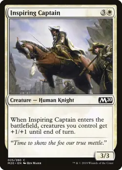 Inspiring Captain 25 M20 MTG White Human Knight Creature Common Maher 2019 EN - Image 1