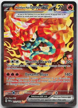 Hearthflame Mask Ogerpon ex 212/167 Twilight Masquerade Pokemon NM - Image 1