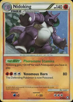 Nidoking 6/102 Holo Rare HGSS Triumphant Pokemon Near Mint - Image 1