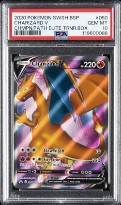 2020 POKEMON SWSH BLACK STAR PROMO #050 CHARIZARD V PSA 10 - Image 1