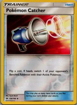 Pokemon Catcher Reverse Holo Uncommon SM Base Set 126/149 NM - Image 1