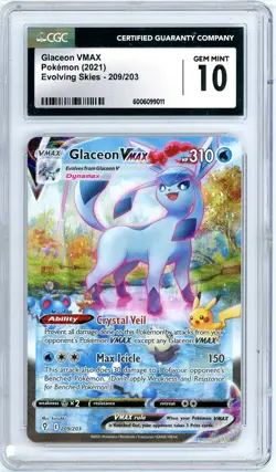 Pokemon Glaceon VMAX #209 Evolving Skies CGC 10 Gem Mint - Image 1