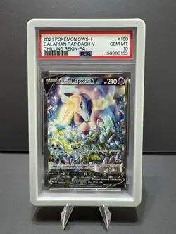 PSA 10 2021 Pokemon Chilling Reign Galarian Rapidash V Alt FA 168/198 Holo - Image 1
