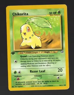 Pokemon TCG Chikorita Neo Genesis 1st Edition Non-Holo Card 54/111 2000 - Image 1