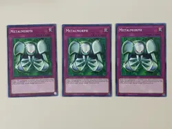 Yugioh - Metalmorph x 3 - NM - Plus Free Holo Card - A - Image 1