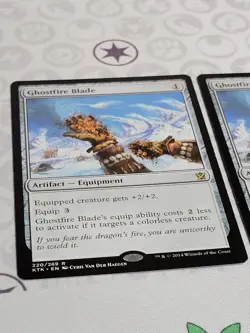 C3791 MAGIC MTG KHANS OF TARKIR GHOSTFIRE BLADE 2X #220 LP RARE - Image 3