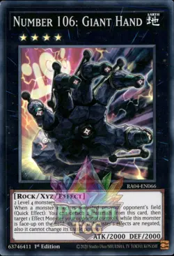 1st ed Number 106: Giant Hand super rare RA04-EN066 Yugioh - Image 1