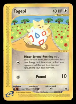 Togepi - 114/147 - Common - Aquapolis - Pokemon Card - MP - Image 1