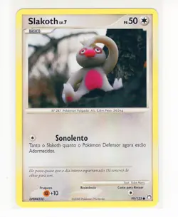 1x ~PT~ PORTUGUESE Slakoth 99/123 DP Mysterious Treasures Pokemon Card (PE2) - Image 1