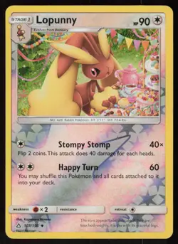 Lopunny 107/156 Uncommon Ultra Prism Pokemon Reverse Holo Lightly Played - Image 1
