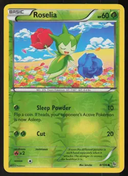 Roselia 8/106 Common Flashfire Pokemon Reverse Holo Lightly Played - Image 1