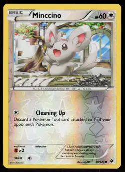 Minccino 86/124 Common Fates Collide Pokemon Reverse Holo Lightly Played - Image 1