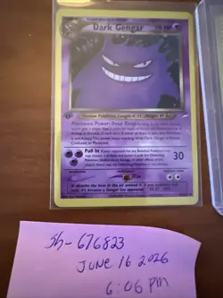 1st Edition Holo Dark Gengar Pokemon - Image 1