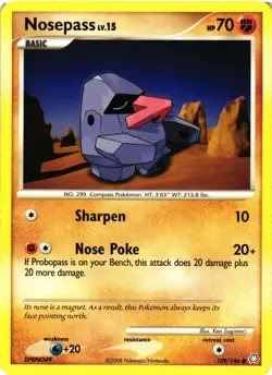 Pokemon TCG Nosepass 109/146 Common Legends Awakened VLP - Image 1
