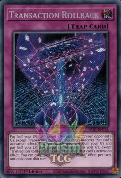 1st ed Transaction Rollback secret rare RA04-EN105 Yugioh - Image 1