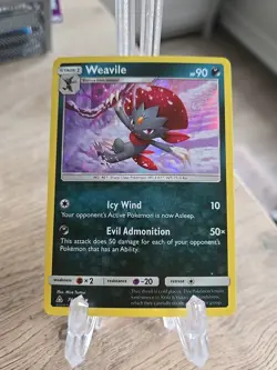 Pokemon TCG - WEAVILE - 74/156 - ULTRA PRISM - HOLO RARE - NEAR MINT - Image 1
