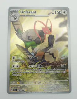 Pokemon TCG Unfezant 150/086 Illustration Rare Black Bolt IR Holo - Image 1