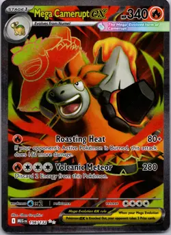 Mega Camerupt ex 156/132 Ultra Rare Mega Evolution Pokemon Near Mint - Image 1