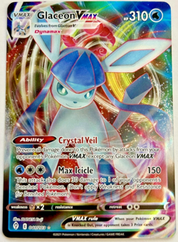 Glaceon VMAX 041/203 Holo VMAX Rare Evolving Skies Pokemon Near Mint - Image 1