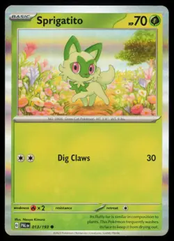 Pokemon Sprigatito - 013/193 - Common Paldea Evolved Holo NM - Image 1