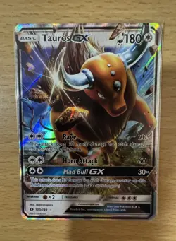 Tauros GX - 100/149 - Pokemon Sun & Moon Base Set Ultra Rare Card NM - Image 1