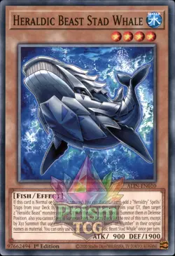 1st ed Heraldic Beast Stad Whale common ALIN-EN010 Yugioh - Image 1