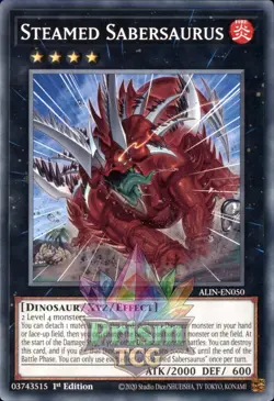 1st ed Steamed Sabersaurus common ALIN-EN050 Yugioh - Image 1