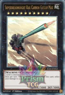 1st ed Superdreadnought Rail Cannon Gustav Max ultimate rare RA04-EN063 Yugioh - Image 1
